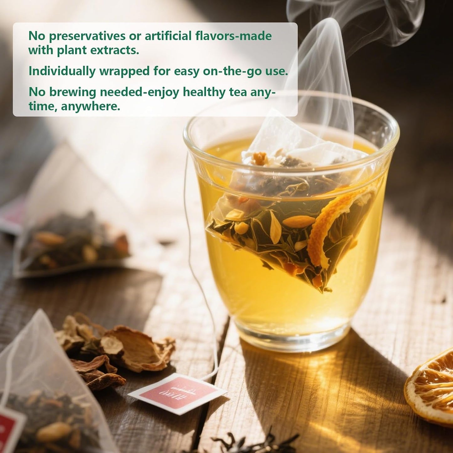 Chicory and Gardenia Herbal Tea Bags (12 Count) – Caffeine Free, Sugar Free Botanical Tea with Honeysuckle, Licorice &amp; Tangerine Peel – Vegan, Naturally Soothing Daily Herbal Blend (1pc)