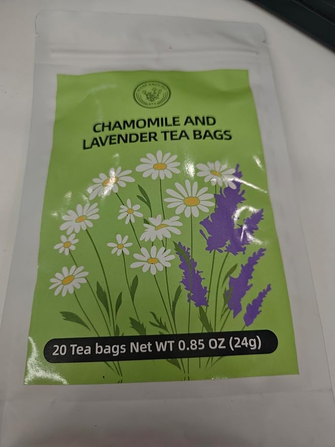 HANFANGLING Chamomile and Lavender Herbal Tea Stress Relief Support Sleep - Savor the Floral Scent 20 tea bags 0.85oz