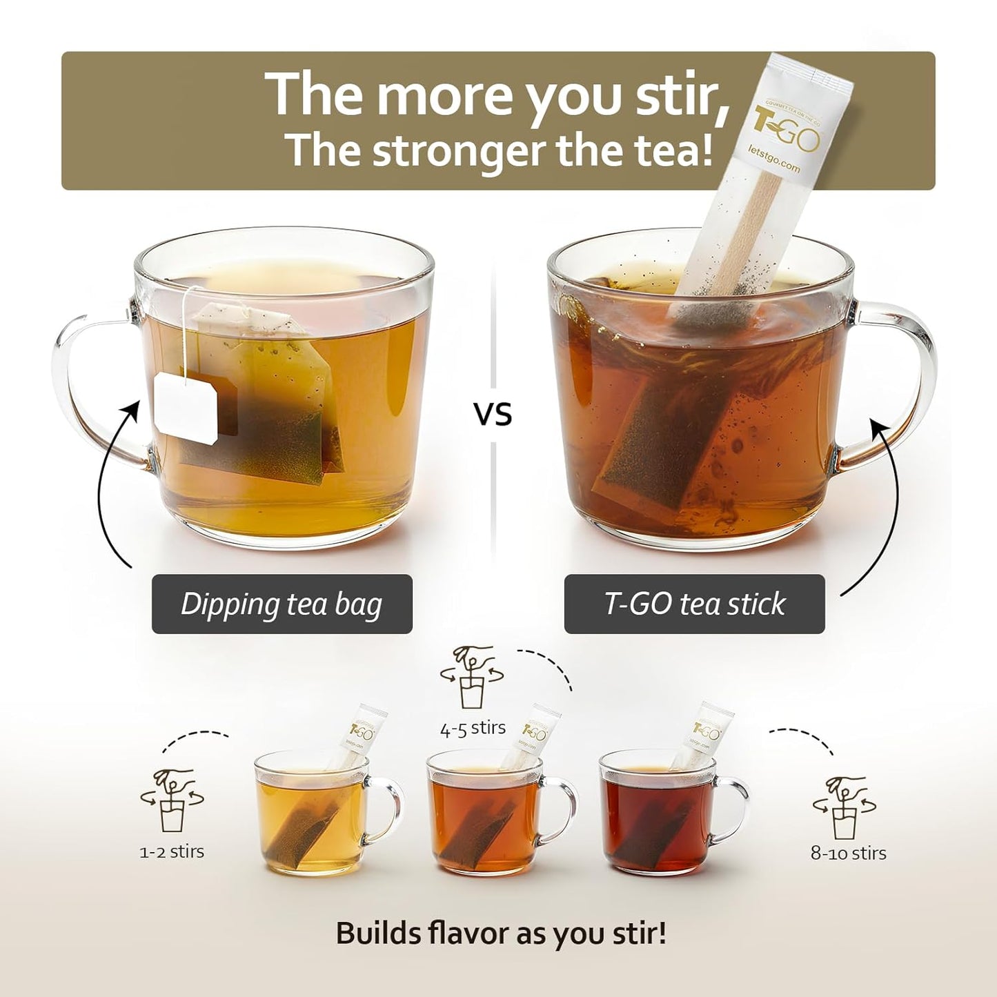 T-GO English Breakfast Tea Herbal Black Tea Bags Convenient Tea Sticks Caffeinated Stirring Spoon Ceylon Tea 15 Tea Sticks
