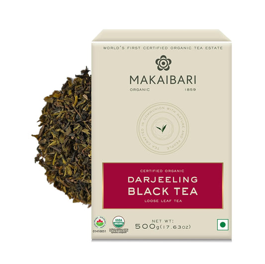 Makaibari Organic Darjeeling Black Loose Leaf Tea, 250 cups (500g/17.63oz) | Direct from the World's First Certified Organic Tea Estate