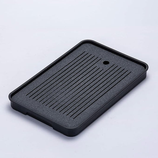 Tea Tray, Kungfu Tea Serving Tray Tea Table Set with Water Storage Drainage (Black)