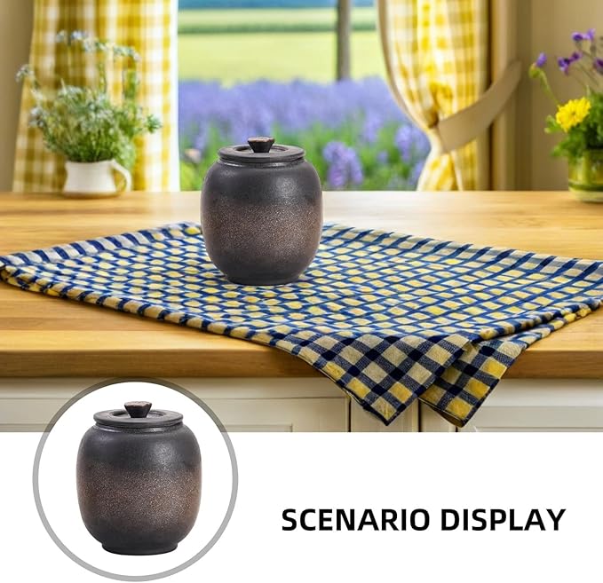 TOBAZA Ceramic Coffee Canister with Airtight Lid, Kitchen Food Storage Jar china for Loose Tea, Salt, Herb, Sugar, Spice, Beans, Nuts, Traditional Chinese china