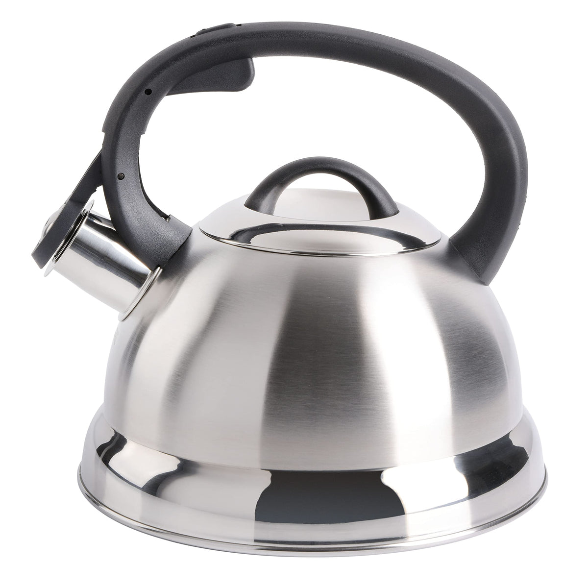 Mr. Coffee Flintshire 1.75-Quart Stainless Steel Whistling Tea Kettle – Brushed Satin Finish Stove-Top Kettle for Boiling