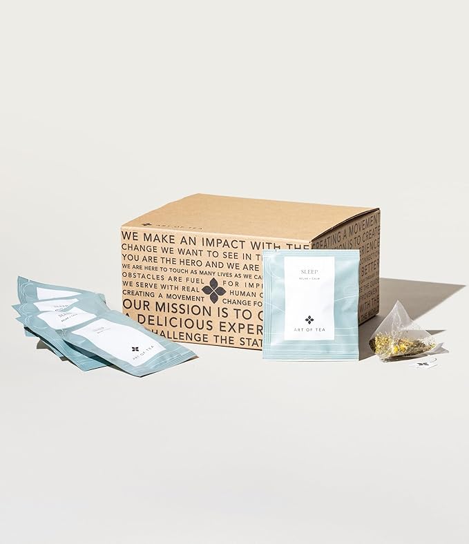 Art of Tea, Organic Sleep Tea (Chamomile Tea with Valerian and Spearmint), 50 Count, Relaxtion and Sleepy Time tea