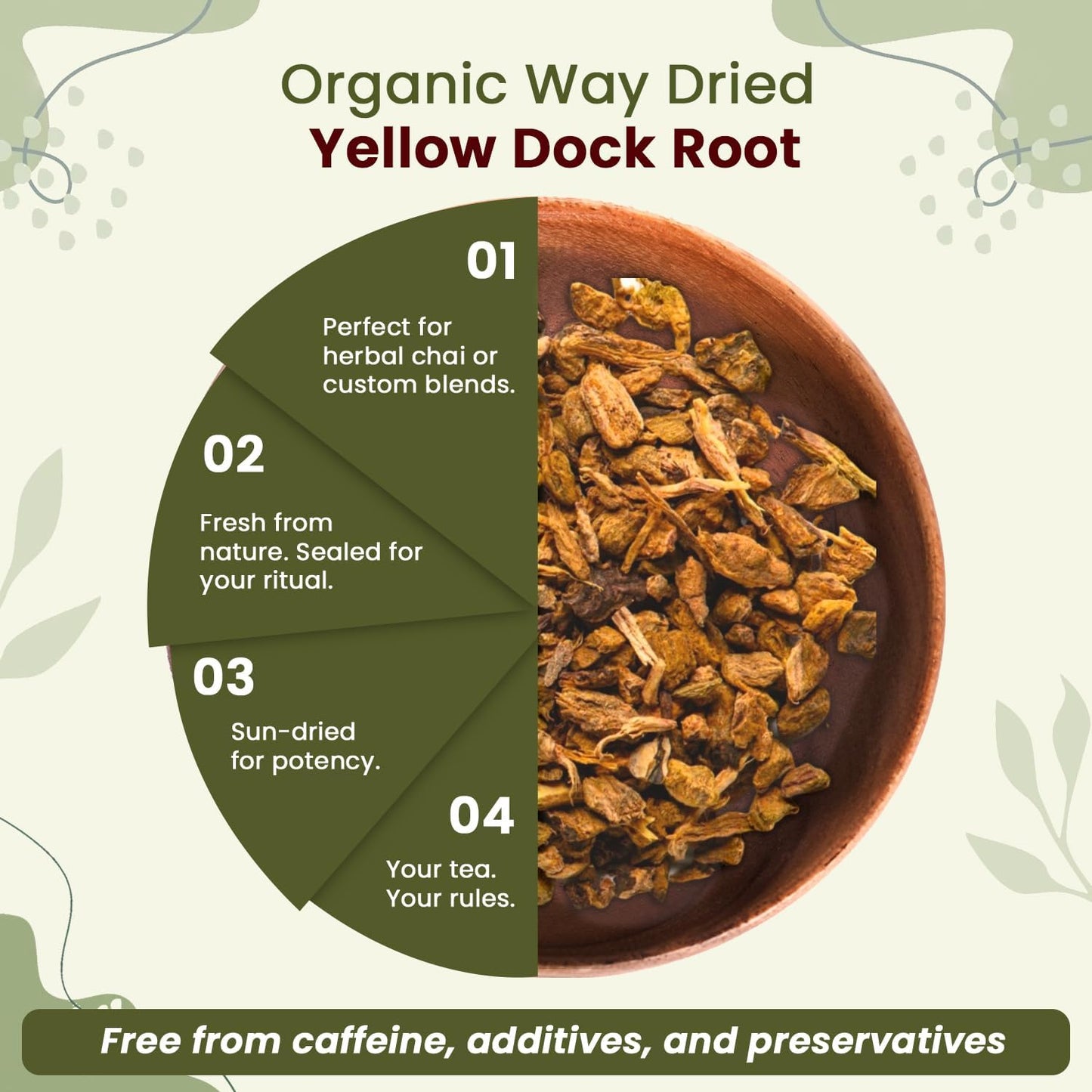 Organic Way Yellow Dock Root Cut &amp; Sifted - Herbal Tea (16 Oz)