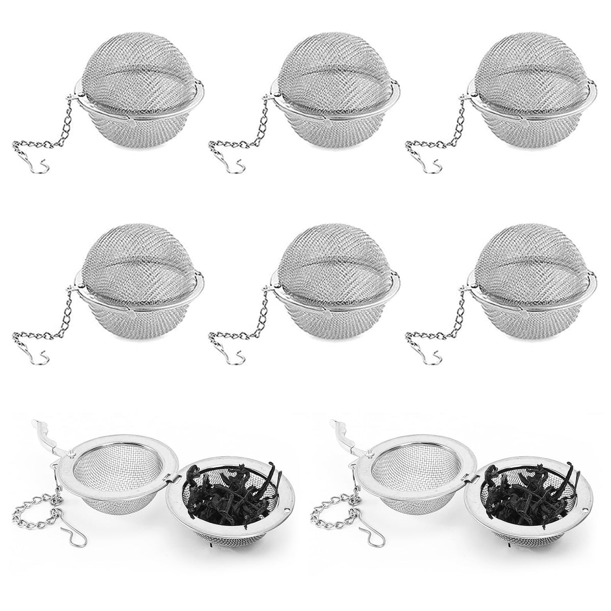 Septo 8Pcs Loose Leaf Tea Steeper, Stainless Steel Tea Ball Infusers for Loose