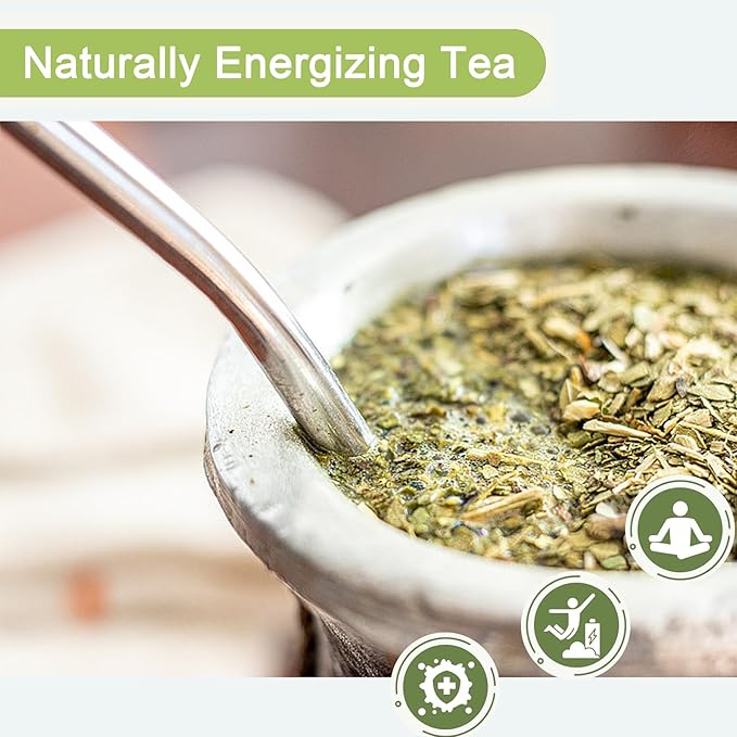 Yerba Mate, 20 Tea Bags, Natural Caffeine Yerba Mate Tea Bags, Smooth Energy & Focus