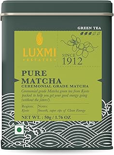 Luxmi Estates - Pure Matcha - Ceremonial Grade Matcha Powder - 50g | Organic, Stone-Ground Matcha Tea, Rich in Antioxidants | Authentic Zen Tea Experience