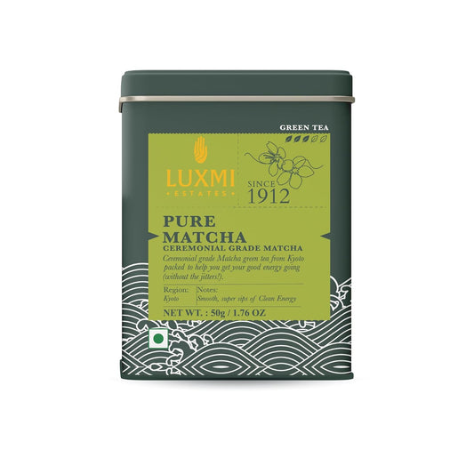Luxmi Estates - Pure Matcha - Ceremonial Grade Matcha Powder - 50g, Organic, Stone-Ground Matcha Tea, Rich in Antioxidants