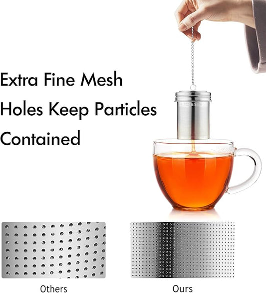 House Again Tea Infuser (2 Pack, Large + Small), Extra Fine Mesh Tea Strainers for Loose Tea