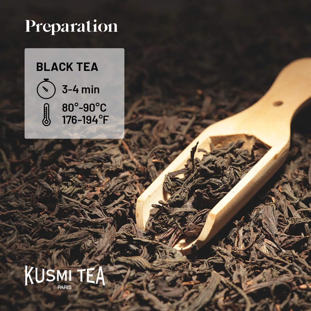 Kusmi Tea - Bouquet of Flowers No.108 - Organic Earl Grey Black Tea with Bergamot &amp; Ylang Ylang - Flavored with Citrus - Robust, Caffeinated Tea - Loose Leaf Tea - Tin Box of 3.5 oz