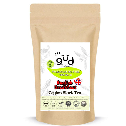 so gud English Breakfast Ceylon Black Plastic-Free Tea Bags | Fine Ceylon Loose Leaf Tea perfect with milk | Breakfast Teabags (50 Tea Bags - Kraft Pouch)