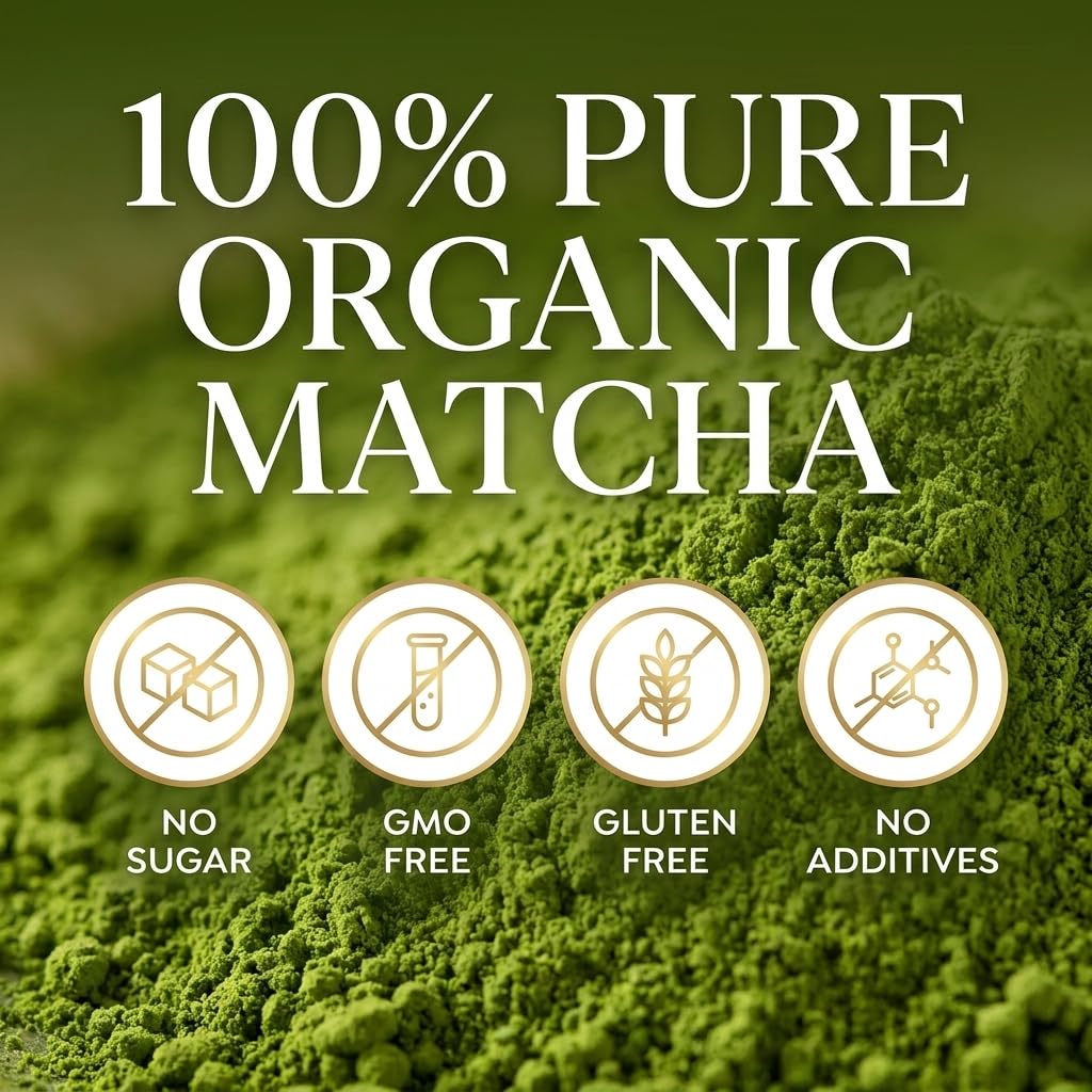 ETANATURE Organic Matcha Powder Ceremonial Grade - Premium Japanese Matcha Green Tea Powder - USDA &amp; JAS Certified, First Harvest from Kagoshima Japan - Tea Drinks, Matcha Latte - 30 Servings (30g)