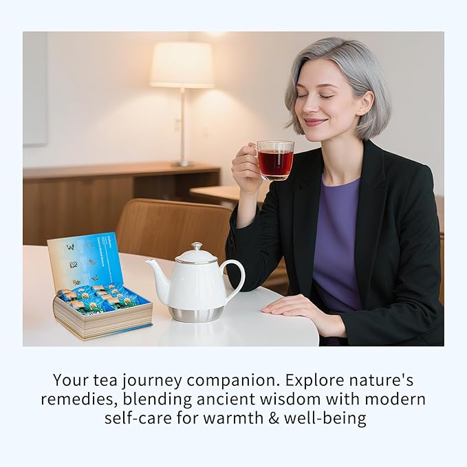 Ginseng Tea Bags - Natural Energy Boost Herbal Tea with Goji Berry & Red Dates, Kidney Tea for Mental Focus, Caffeine F-ree Morning Teas, 10 Counts Starch Bag Gift Box