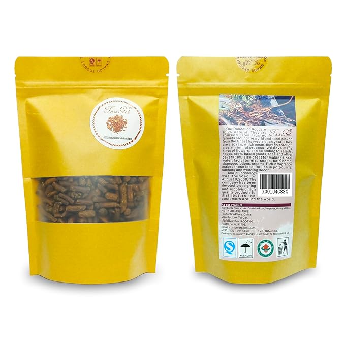 TooGet Organic Dandelion Root - Cut & Sifted, Natural Dried Dandelion Root Loose Tea Wholesale - 1LB