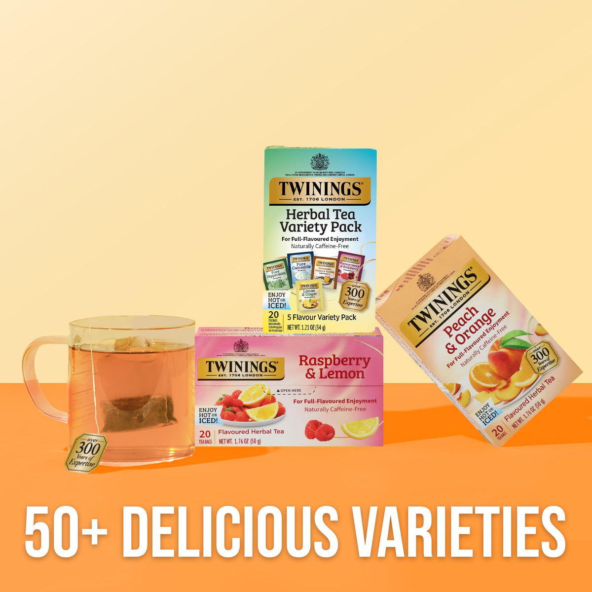 Twinings Herbal Tea Variety Pack, 20 Count (Pack of 6), Formerly Assorted Herbal, Includes 5 Flavours, Naturally