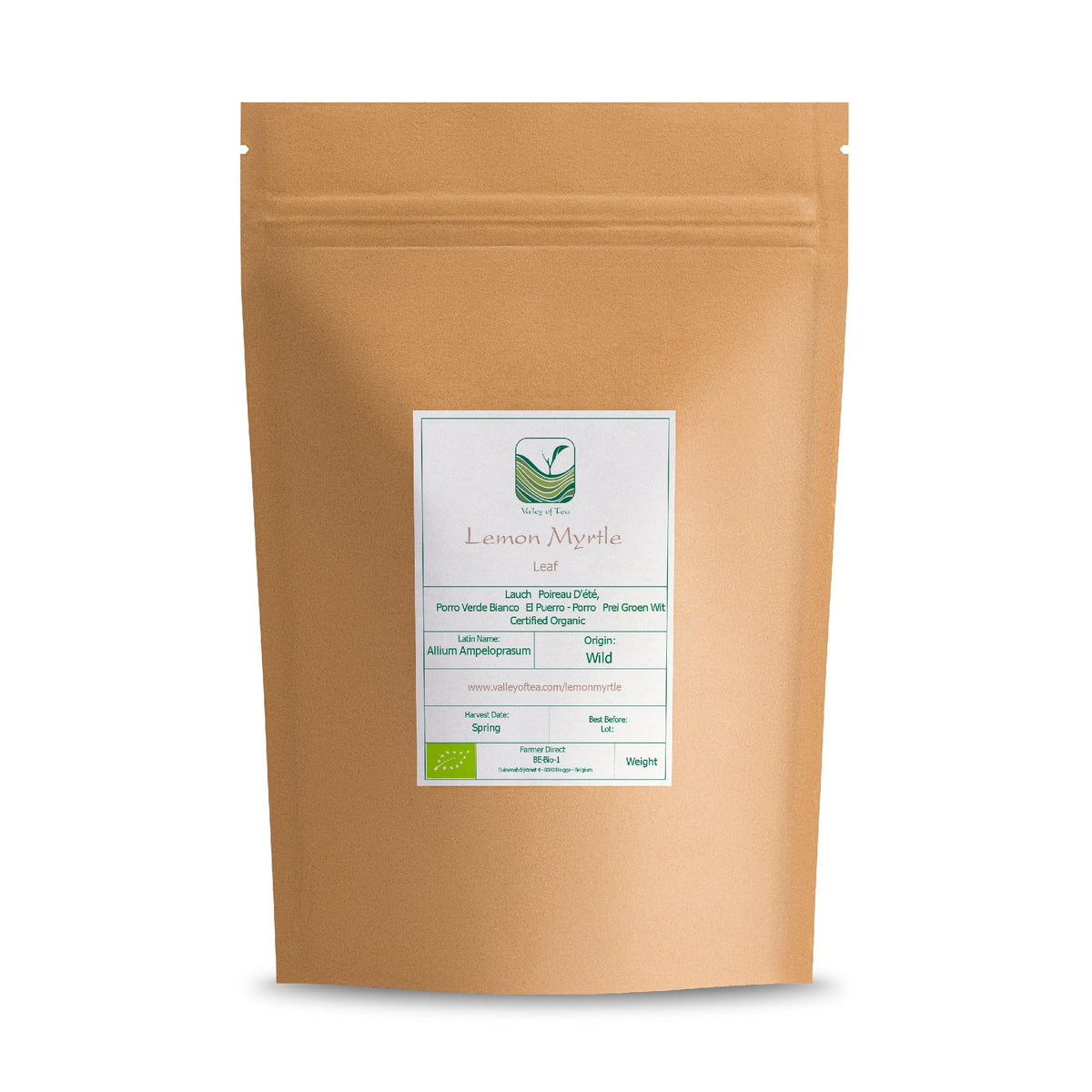 Valley of Tea Lemon Myrtle Organic Dried Leaves - Zesty Herbal Tea and Cooking