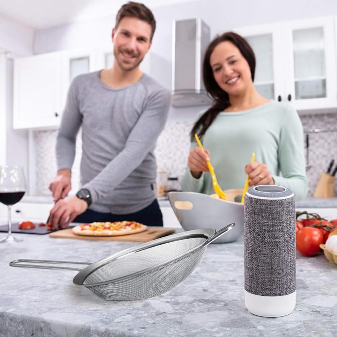 Walfos 6.95 Inch Fine Mesh Strainers, Premium Stainless Steel Colanders and Sifters, with Reinforced Frame and Sturdy Handle, Perfect for Sift