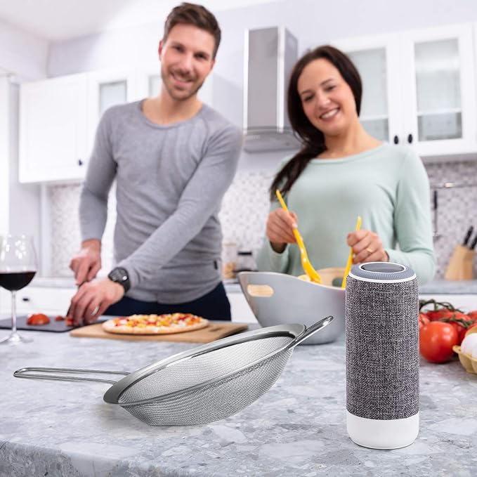 Walfos 7.8 Inch Fine Mesh Strainer, Premium Stainless Steel Colanders and Sifters, with Reinforced Frame and Sturdy Handle, Perfect for Sift, Strain