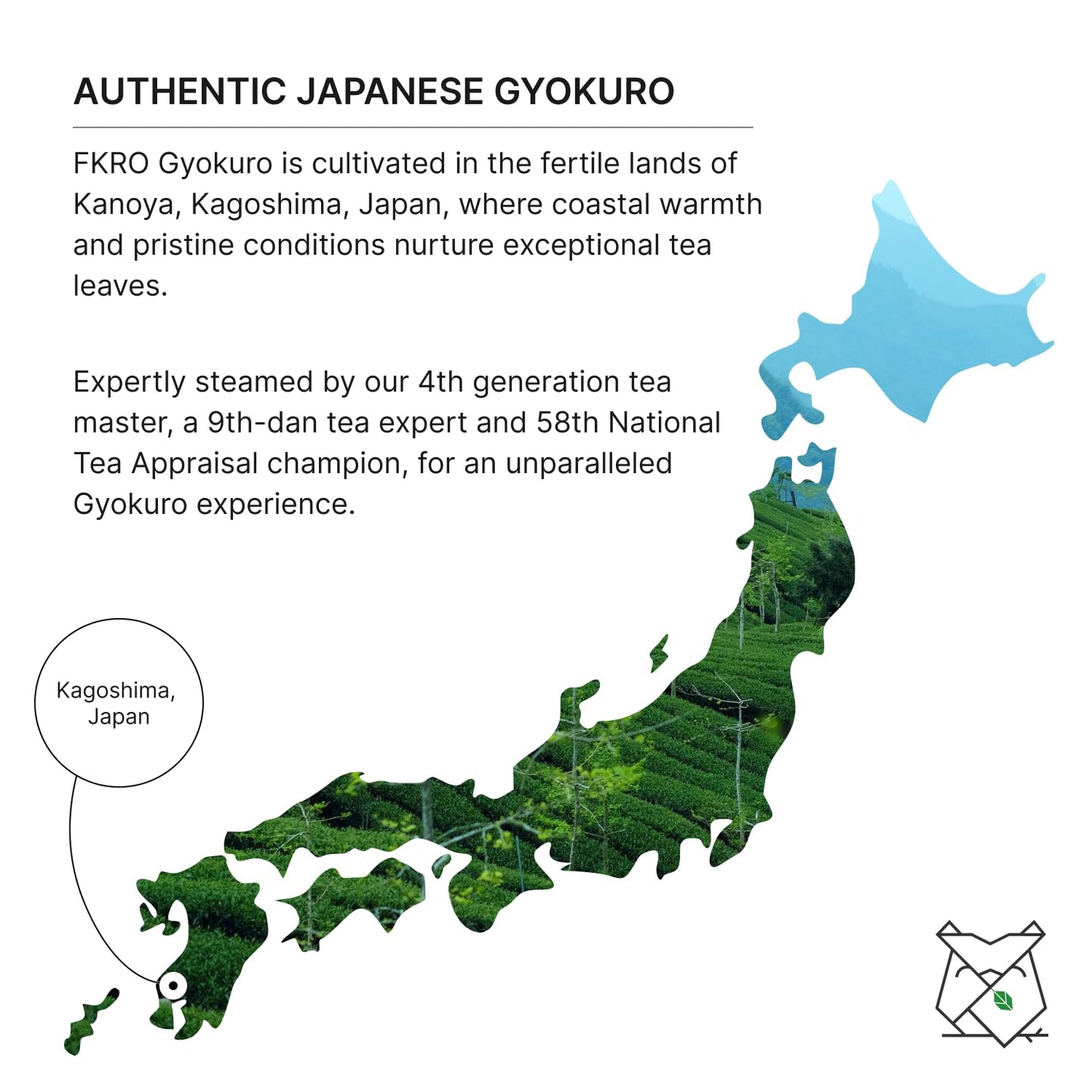 FKRO Organic Gyokuro | Premium Japanese Shade-Grown Green Tea | Hand-Picked Loose Leaf Tea, Shaded for 21 Days | Freshly Flown from Japan Monthly (100g/3.5oz Pouch)
