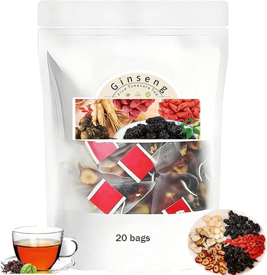 Ginseng Six Treasure Tea, Turmeric Herbal Tea Formula Ginseng Eight Treasure Tea, Natural Herbal Beverage for Women & Men (1)