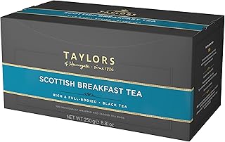 Taylors of Harrogate Scottish Breakfast Black Tea Individually Wrapped Bags, 100 Count (Pack of 1), Strong, malty and full, Caffeinated, Enjoy Hot or Iced, 100 Teabags