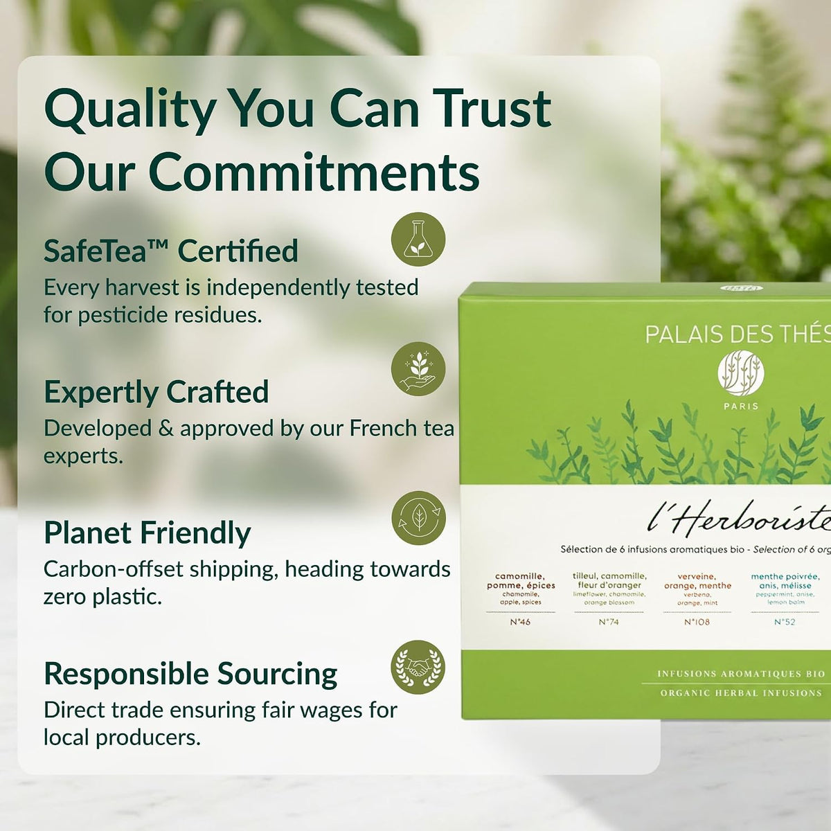 Palais des Thés - Herbal Teas Gift Set- Premium assortment - 36 Cotton Bags