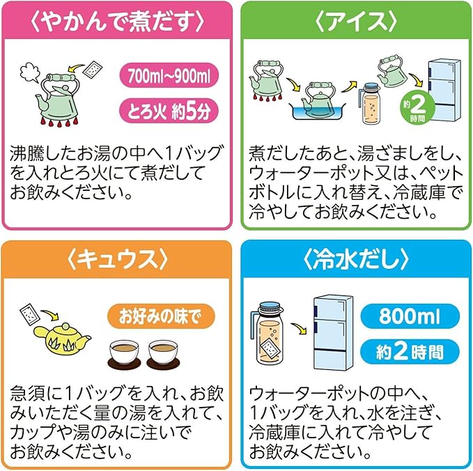 Yamamoto Kanpo Healthy Tea Including Barley, Pu-erh Tea And Eucommia tea 0.4 Oz x 24 Packets x 2 Boxes (48 Packets) When Eating Greasy Foods