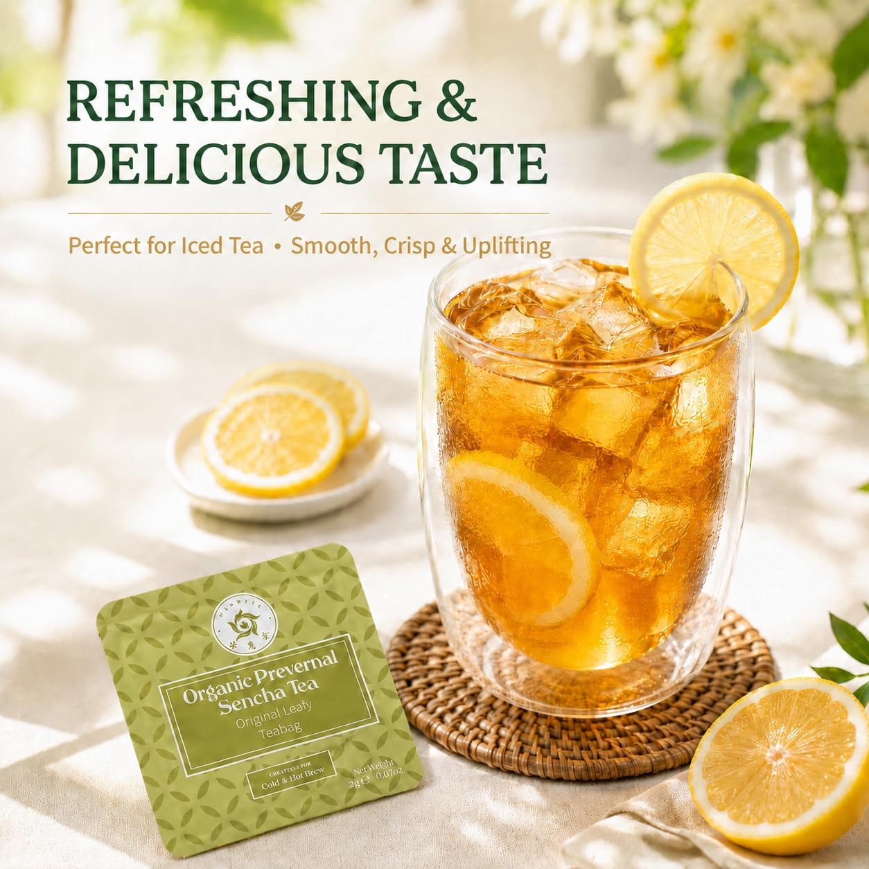 Rinatea Premium Cold Brew Tea Bags - 4 Flavor Variety Pack | 100% Natural Loose Leaf Tea | Perfect Iced Tea Gift Set for Refreshing &amp; Delicious Taste（20 counts)