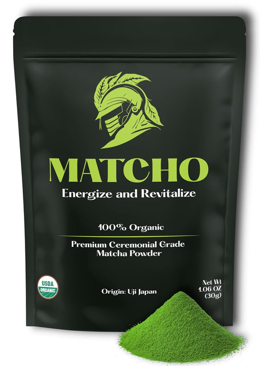 Matcho, Premium Matcha – Organic First Harvest Ceremonial Grade Matcha Green Tea Powder from Uji, Kyoto (30g/1.06oz)