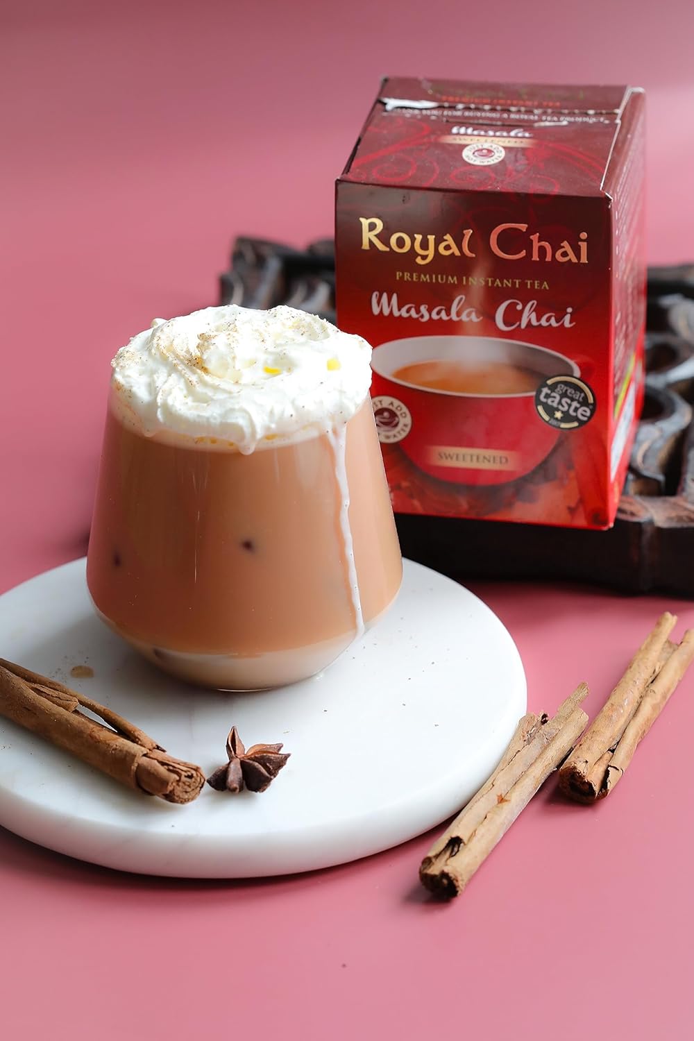 ‎Royal Chai | Masala Chai Sweetened | 10 Count Single Box | All Natural, No Preservatives | Premium Instant Tea | Made in the UK