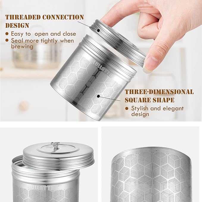 Extra Large Tea Ball Infuser for Pitcher(2 Pack), 18/8 Stainless Steel Tea Steeper, Extra Fine Mesh Tea Strainer Perfect for Brewing Herbs, Iced Tea