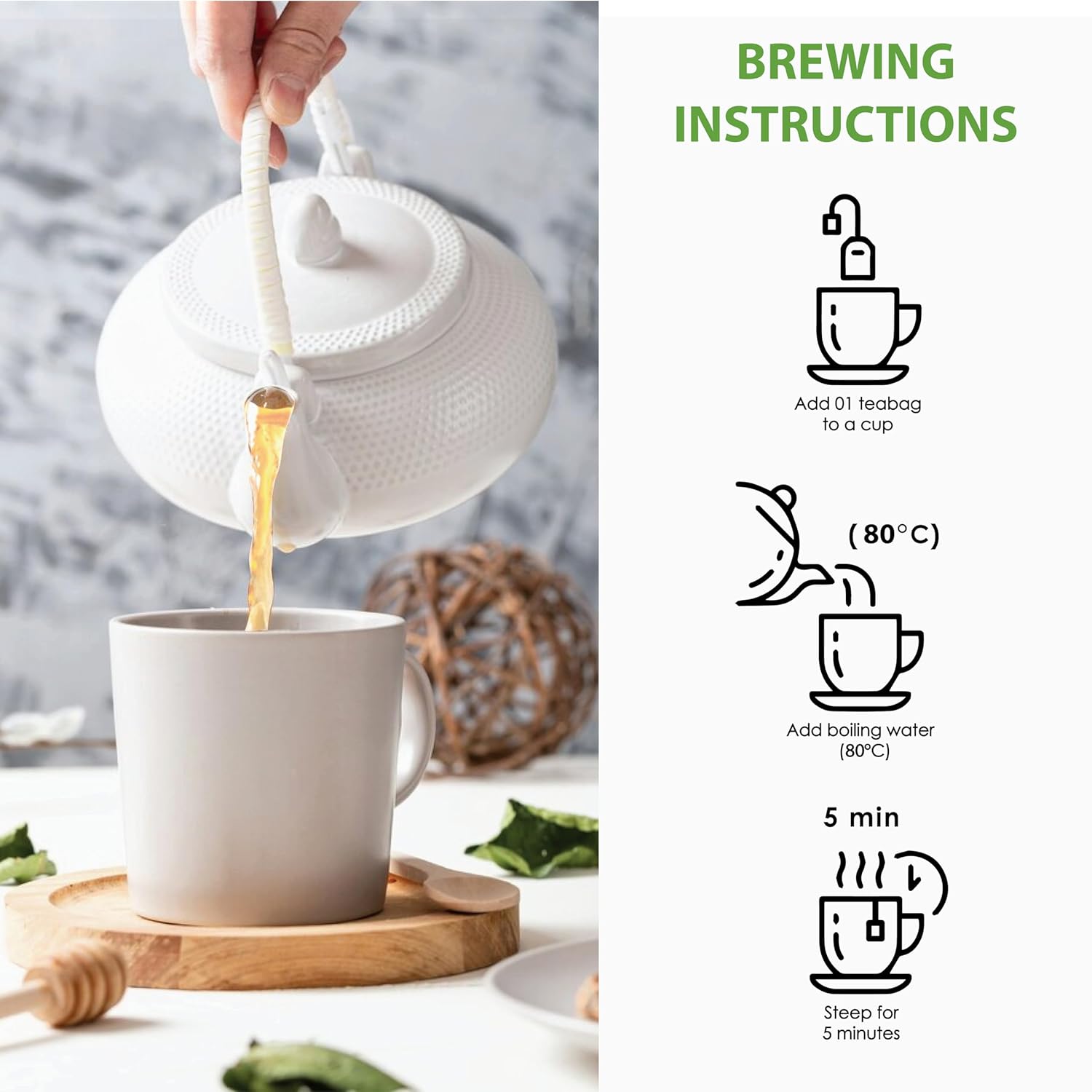 True Organic Premium Ceylon Green Tea |100 Count Tea Bags | USDA Organic & Kosher Certified |100 Envelop Organic Green Tea for Your Home & Cafe.