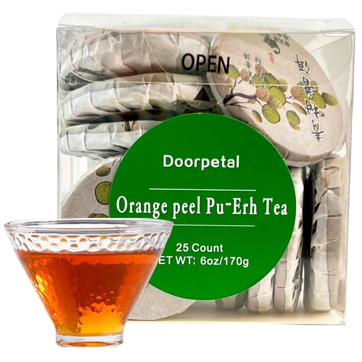 Premium Pu-erh Tea-Chenpi/Orange Peel 170g/6OZ-ripe Tea（shou) 陈皮普洱熟茶 (Orange Peel puerh)