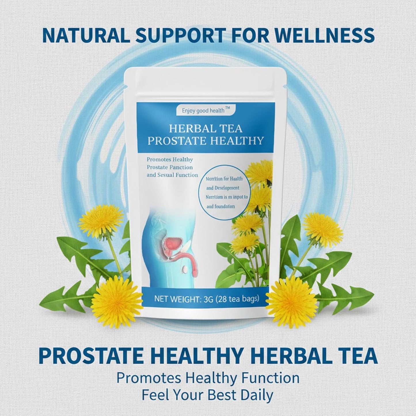 Prostate Health Tea for Men - Prostate Herbal Tea Blend, Cleansing the Prostate and Urinary Tract Tea For Men - 28 Tea Bags (3g Each)