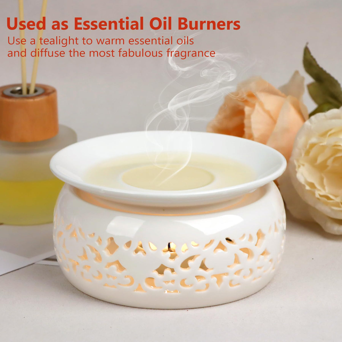 KAYCROWN Teapot Warmer, Ceramic Tea Warmer with Tealight Holder, Teapot Heater for Heating Tea, Coffee, Milk, Tea Light