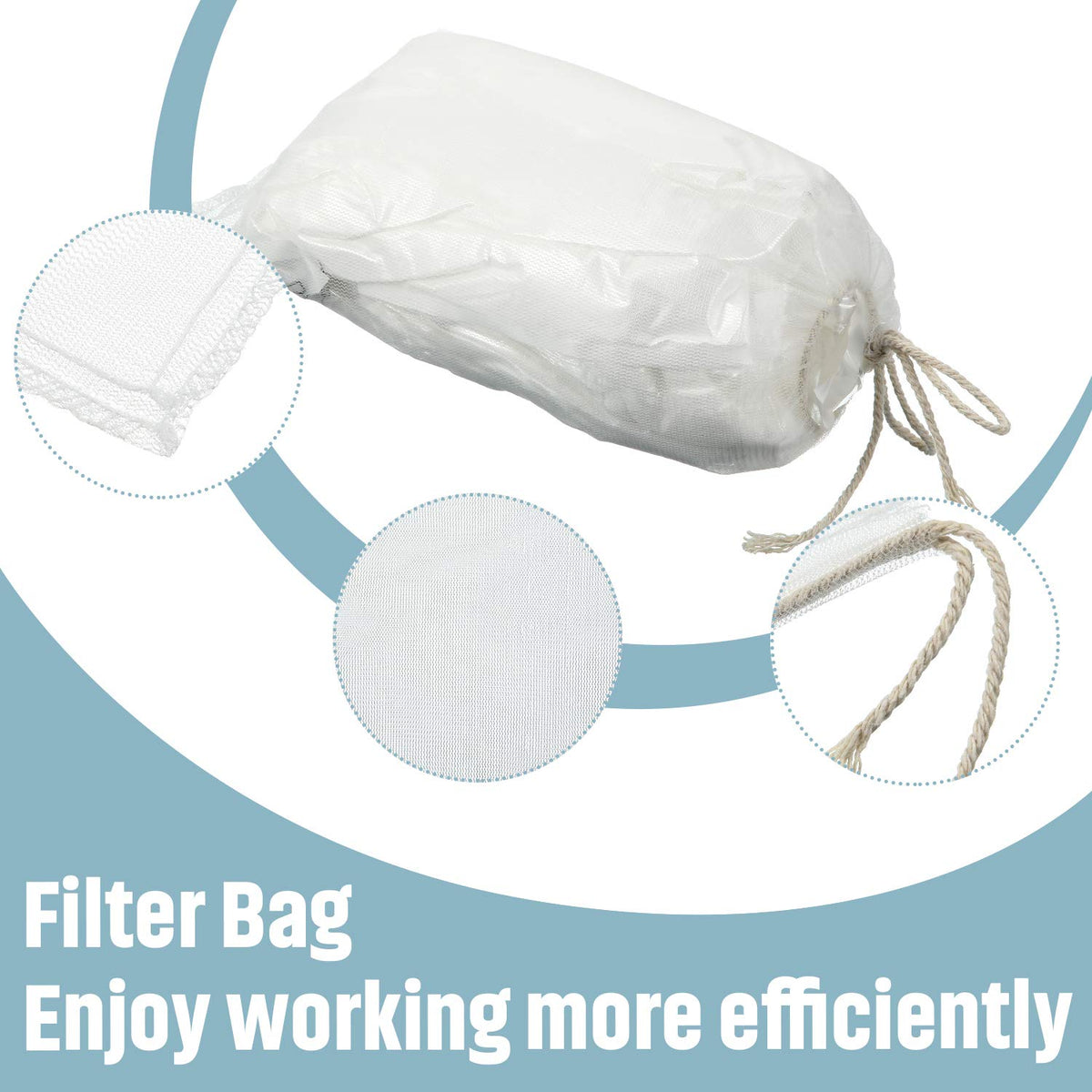 Shappy 5 Pcs Compost Tea Filter Bags with Drawstring, 23 x 16 cm