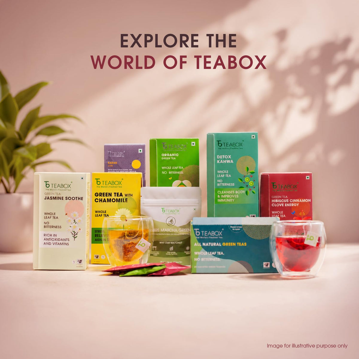 Teabox Premium Darjeeling Green Tea With Dried Hibiscus | 100% Whole Leaf & 0% Bitterness | Green Tea From The Himalayas | 50