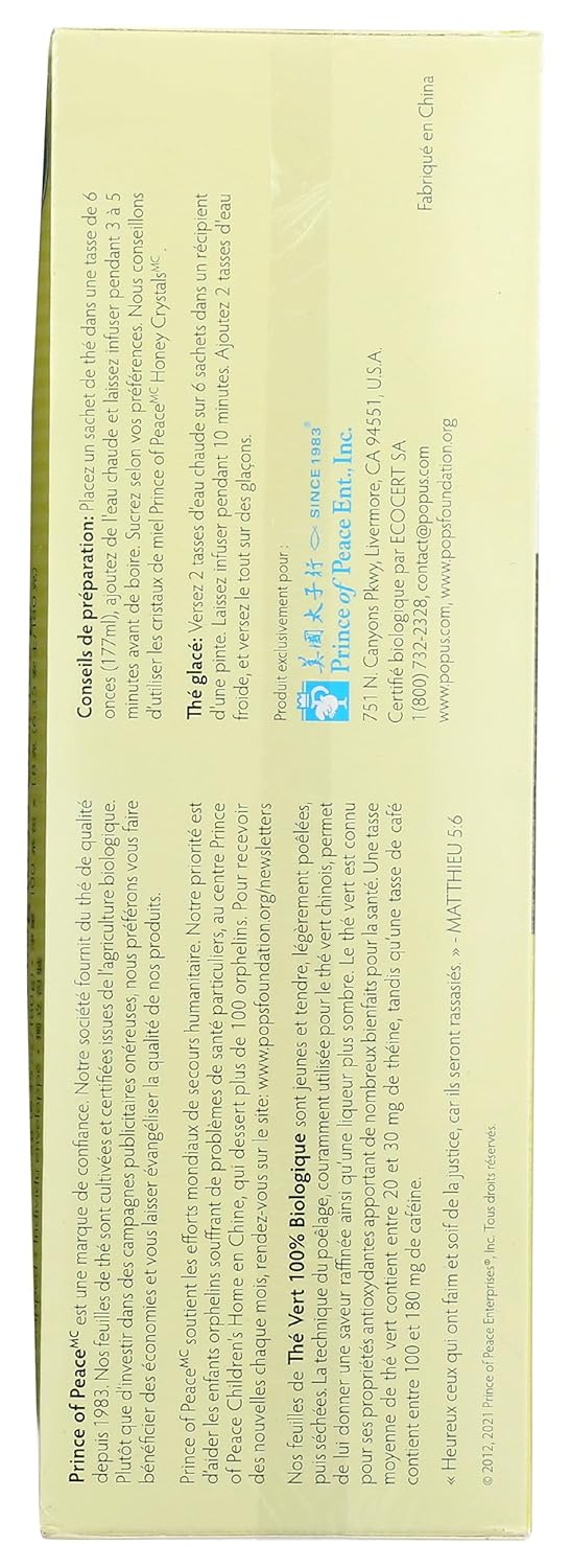 Prince of Peace Organic Green Tea 100 Tea Bags - 2 pack