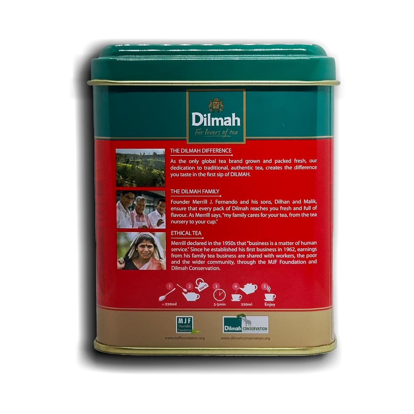 Dilmah English Breakfast Loose Leaf Tea, 4.41oz Tin, Pure Ceylon Tea in Caddy, Premium Black Tea