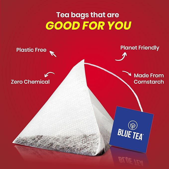Blue TEA - Hibiscus Tea - 25 Count - Plant Based Tea Bags, Supports Healthy Sugar Levels, Enhances Skin Glow, Caffeine Free - Herbal Tea