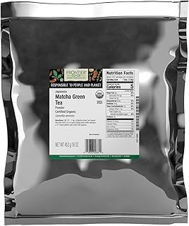 Frontier Co-op Organic Japanese Matcha Green Tea Powder, 1-Pound Bulk, Heavy Body with Vegetal Flavor, Kosher, Non Irradiated
