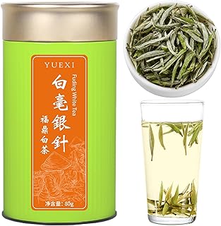Yuexi Bai Hao Yin Zhen White Tea, Fuding Origin, Premium Loose Leaf Tea,Hand-Picked Tender Buds, Delicate & Sweet 80g (2.8oz) 白毫银针 福鼎白茶