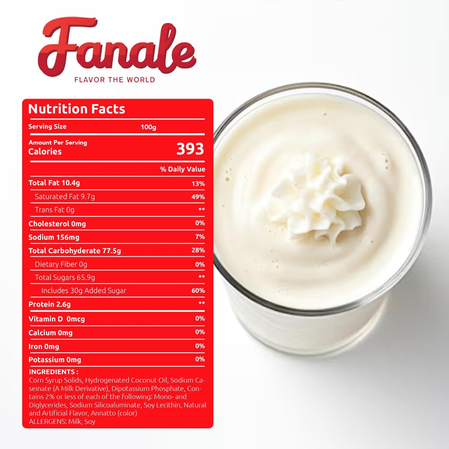 Fanale Non-Dairy Creamer Milk Tea Powder, Instant Flavoring Powder, 2.2 lbs | Instant Flavoring Mix Perfect for Boba Milk Tea, Smoothies, Baking &amp; Desserts. Rich &amp; Creamy Beverage Powder, Easy to Prep