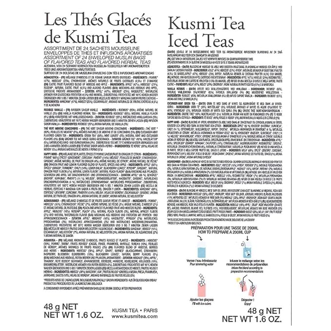 Kusmi Tea - Iced Teas Gift Set - Sampler Assortment Variety Box - Organic Teas - Gift Idea for Men and Women - Flavored Infusions, Hibiscus, Rooibos, Green Tea - 6 Iconic Blends - 24 Tea Bags