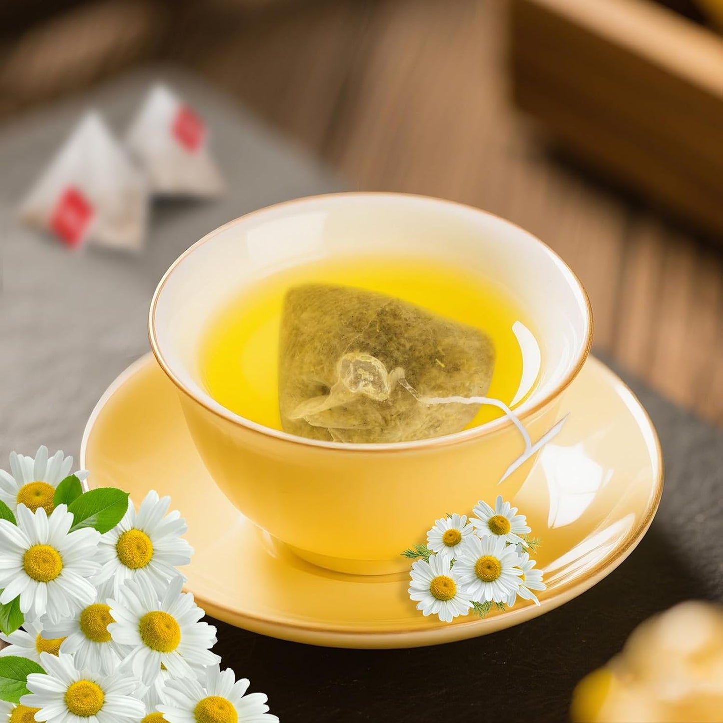 Chamomile Tea Bags, Chamomile Flower Herbal Tea, 50 Teabags, Calming, Supports Healthy Digestion, Caffeine-Free, Sugar-Free,(1 Pack/50 Bags)