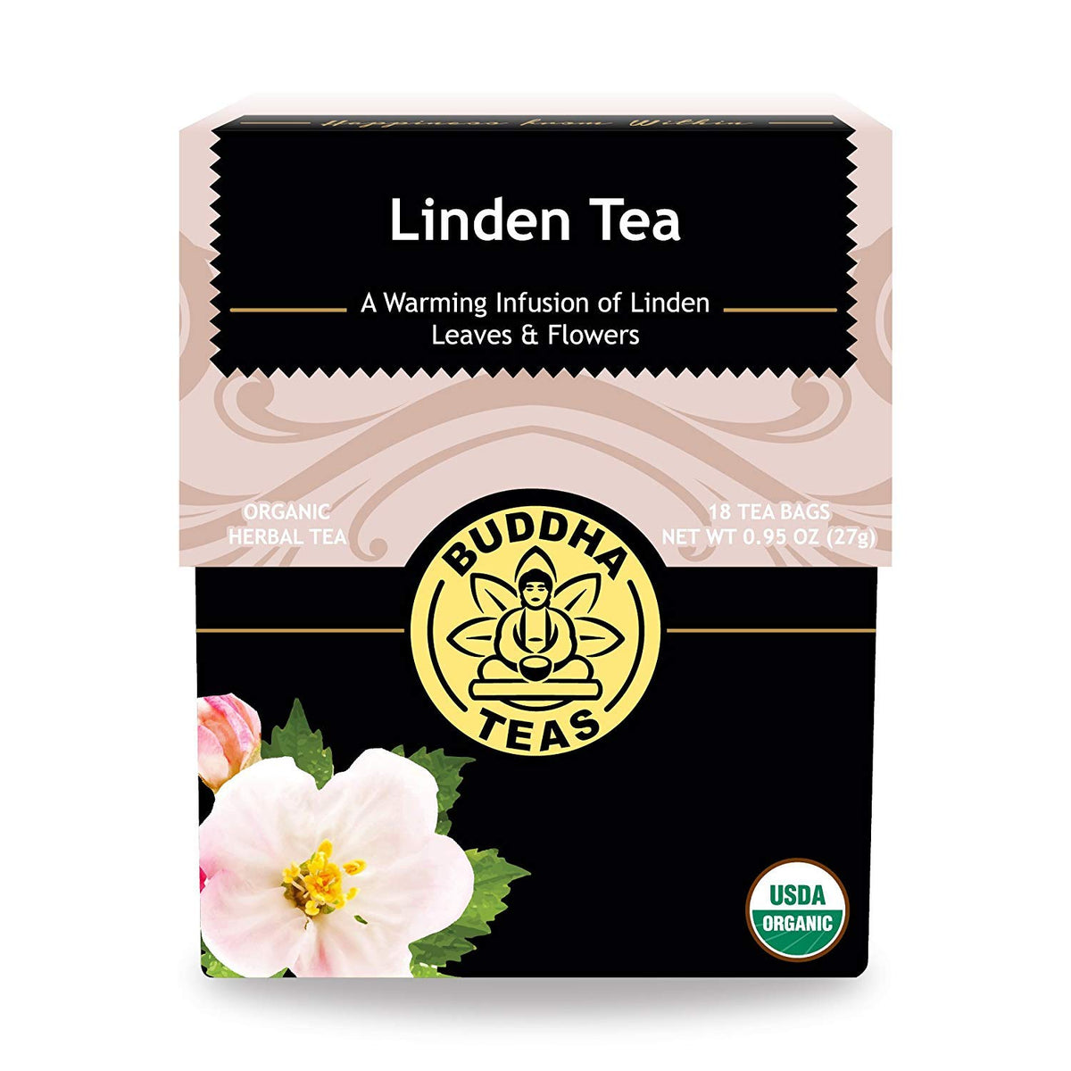 Buddha Teas Organic Linden Tea - Herbal Tea, Microplastic & Caffeine Free