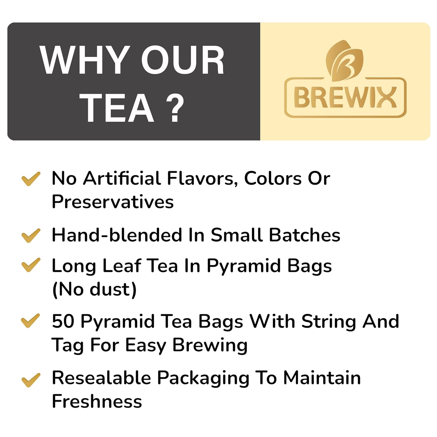 BREWIX, Earl Grey Black Tea Bags (50 Pyramid Bags) Bold & Aromatic Tea with Bergamot | Gluten Free, Energizing & Caffeinated | Sugar-Free, High Caffeine | Gourmet Tea