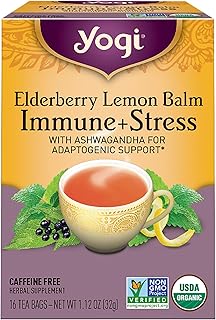 Yogi Tea, Tea Immune Stress Elderberry Lemon Balm Organic, 16 Count