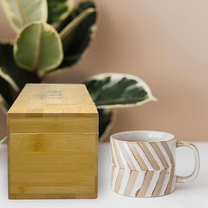 Bamboo Tea Organizer Box Chemical Free Eco-Friendly Big, Tall, Adjustable Cubbies Natural Wooden Storage Chest (4-Slot Rectangle 14.3"x 4.4" x 4.2" with TEA print design)